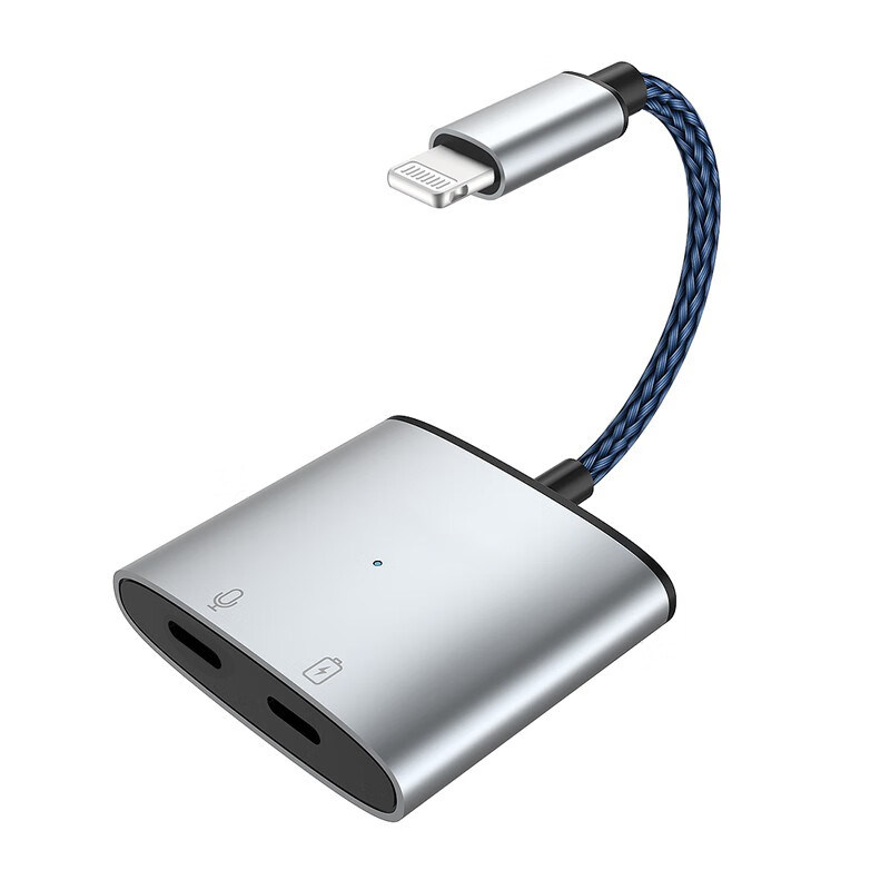 苹果转接头适用于iPhone11/12pro/13/14/XS/XR/8音频转换器吃鸡转换器声卡直播听歌充电二合一