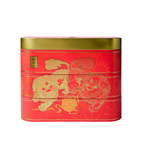 锦华糕点礼盒瑞狮贺岁干果饼干多种口味组合三层高档礼品春节送礼