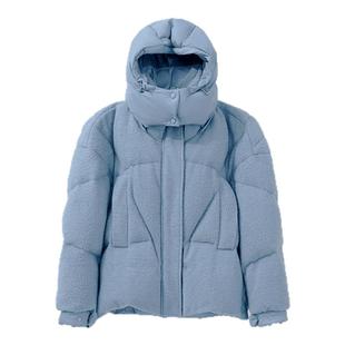 【商场同款】HPLY荷比俪冬季新款摇粒绒肌理白鹅绒连帽羽绒服