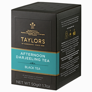 大吉岭红茶英国进口茶包印度麝香葡萄泰勒taylors下午茶袋泡茶叶