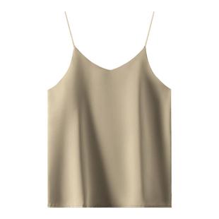 缎面V领小吊带背心女2025年新款内搭西装宽松打底衫夏醋酸上衣女