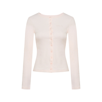 圆领单排扣长袖打底衫