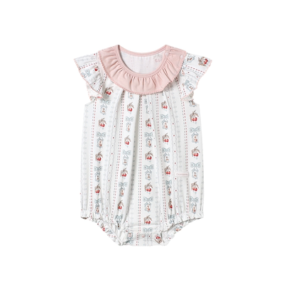 Domiamia女宝宝连体衣新生儿包屁衣背心薄款婴儿衣服春装可外出