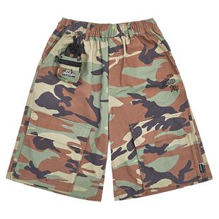 XXZXX美式迷彩工装五分短裤男女同款潮牌童装亲子装 夏季新款1139