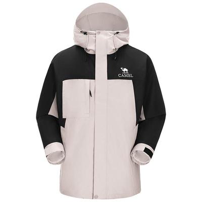 骆驼三合一撞色冲锋衣可拆卸两件套户外暴雨级防风防水旅游滑雪服