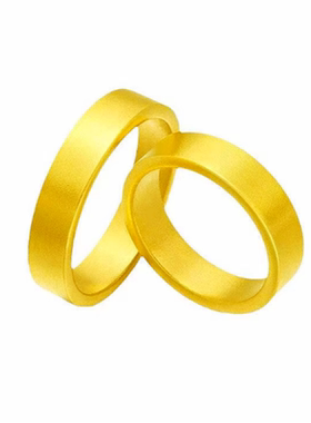 古法传承金包银平底素圈戒指女