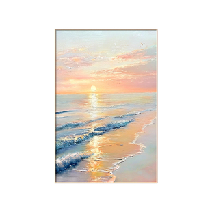 日出东方2025新款沙发背景墙装饰画客厅高档大气海浪壁画玄关挂画