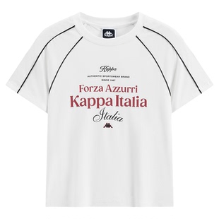 Kappa卡帕字母印花短袖T恤女装街头休闲潮流显瘦修身上衣2026新款