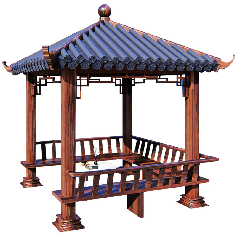 仿古凉亭户外六角铝合金凉亭新中式庭院八角亭子古建长廊小院凉亭