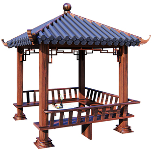 仿古凉亭户外六角铝合金凉亭新中式庭院八角亭子古建长廊小院凉亭