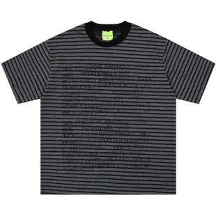 From Mars Overprinted slogans, short-sleeved T-shirt, stripe