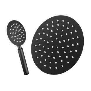 黑色增压大花洒顶喷莲蓬头通用淋雨喷头浴室冲凉淋浴霸不锈钢单头