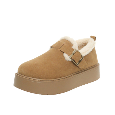 牛皮女款勃肯鞋女加绒保暖毛毛鞋