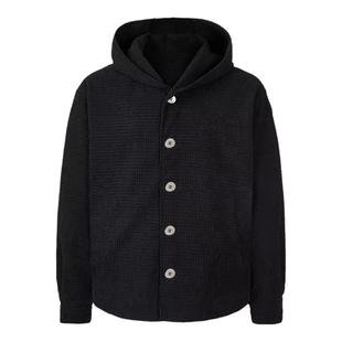 「alone」“掠影”慵懒松弛氛围感休闲设计感大纽扣肌理连帽外套