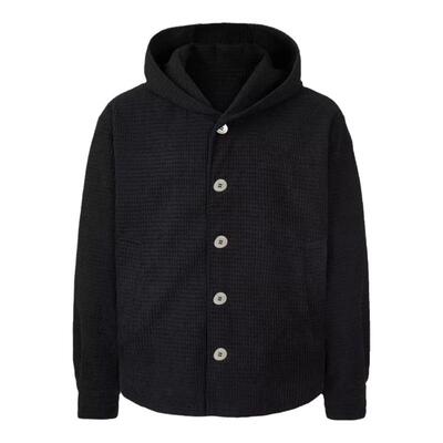 alone连帽秋冬氛围感纽扣外套