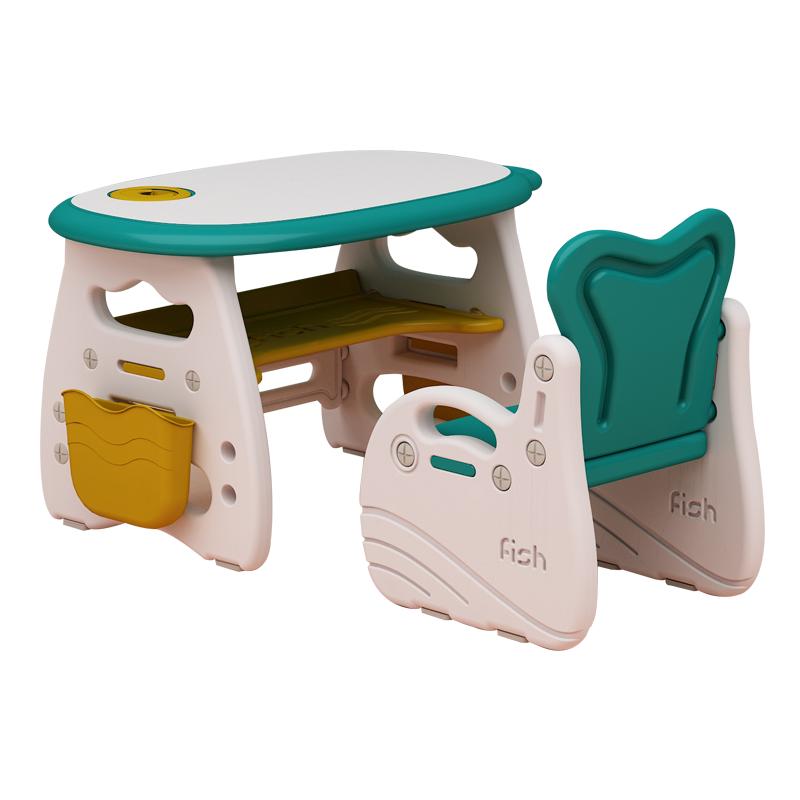 儿童桌家用学习书桌宝宝写字桌椅套装早教幼儿园小孩游戏玩具桌子