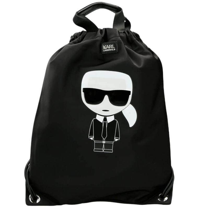 KARL LAGERFELD/卡尔拉格斐 老佛爷男女同款黑色印花背包双肩包