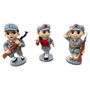 中国红军手办军人摆件兵哥哥公仔退伍纪念品礼物汽车桌面装饰模型