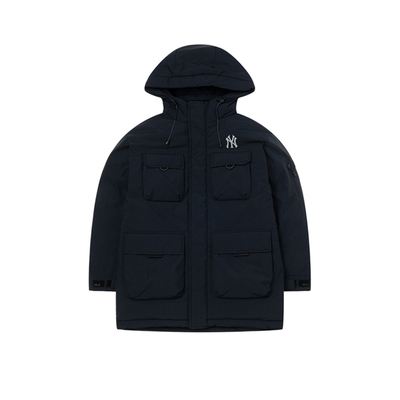 MLB保暖连帽情侣加厚工装羽绒服