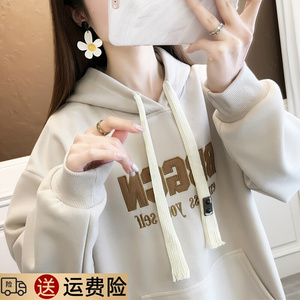 春装女2023新款纯棉连帽卫衣女爆款时尚洋气春秋薄款学生上衣外套