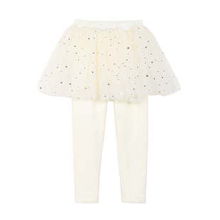 小O宝Okids童装 宝宝公主短裙女加绒2025秋冬新款女童半身网纱裙