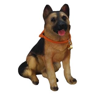 仿真警犬狼狗小摆件德国黑贝玩偶手工艺品汽车装饰品假山盆栽造景