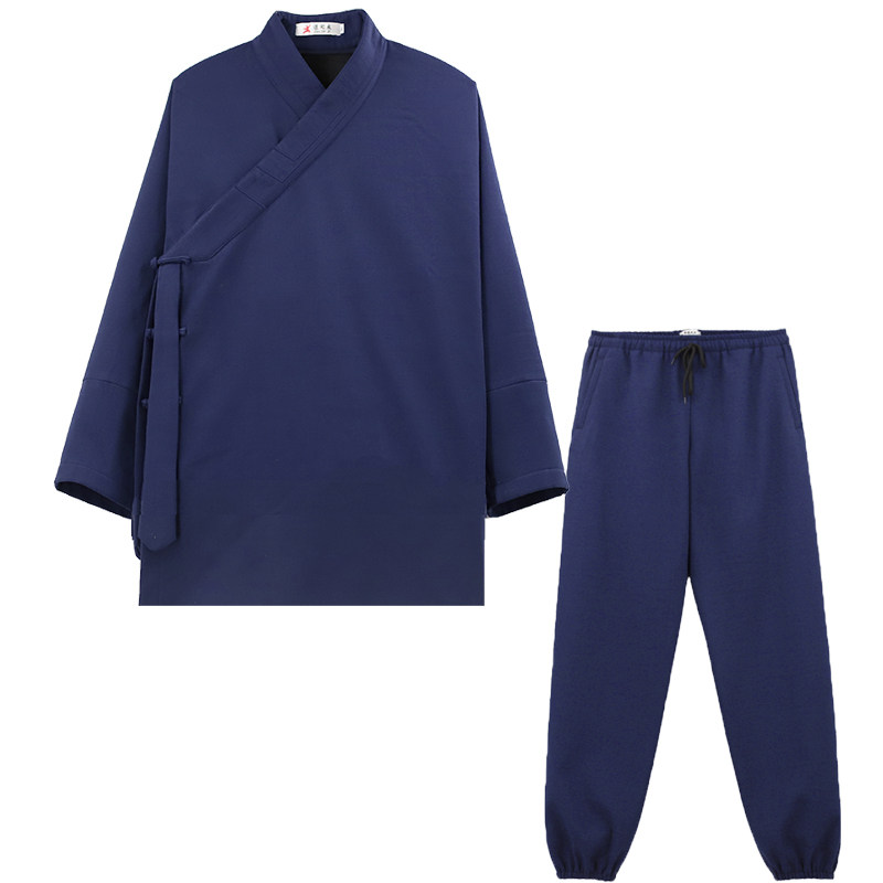 武当秋冬季加厚道袍加绒男女款道士服装保暖三清领道服款禅修居士