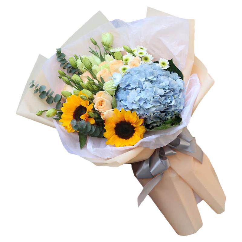 向日葵花束鲜花新鲜香槟玫瑰老师妈妈生日同城配送北京速递教师节