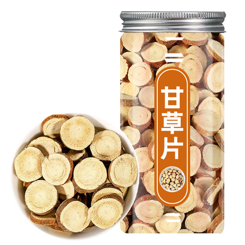 甘草片罐装正品红皮甘草茶无硫中式药材非养生茶泡茶泡水喝的东西