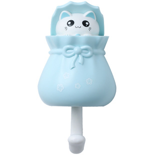 猫咪创意挂钩强力粘胶厨房可爱免打孔宿舍少女门口卡通钥匙扣粘钩