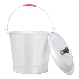 特厚铝提桶老式铝水桶家用手提式水桶带盖户外圆桶加油站防爆铝桶