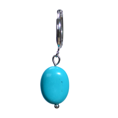 藏族耳坠湖蓝色优化绿松石耳环