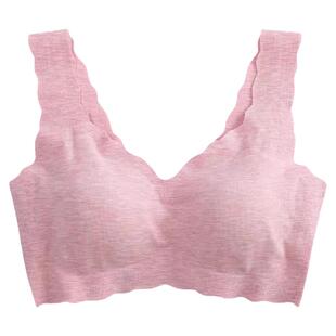 日本零感彩棉运动背心款内衣女无钢圈性感舒适聚拢收副乳睡眠文胸