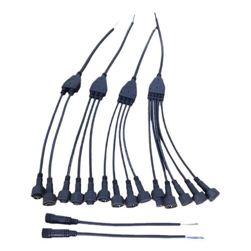 防水电缆Y型连接器1出2拖345分线器户外路灯公母延长线接线插头