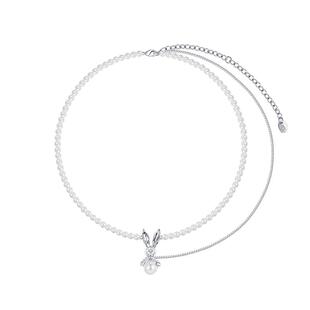 洞天TONETALE抱月兔珍珠项链女可爱高级生日礼物饰品轻奢小众秋冬