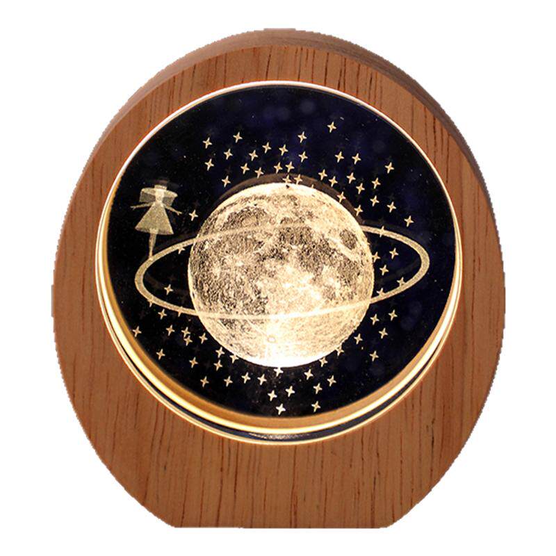 星空水晶夜灯月亮高级感桌面摆件