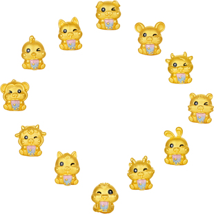 周六福黄金手绳女十二生肖吸吸好运生肖马5D硬金定价新年礼物官方