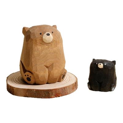 手工木雕丨小熊实木木质桌面摆件车内装饰送女生的生日礼物送闺蜜