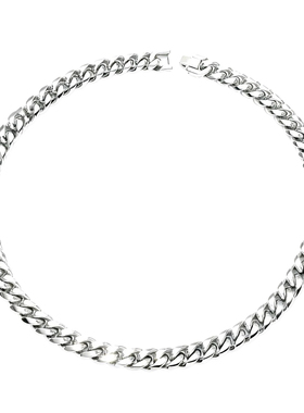 钛钢古巴项链男女款亮面质感