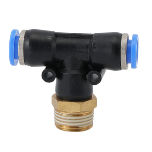 气动不锈钢全铜快速插接头T型三通正螺纹6-01/PB8-02/10-03/12-04