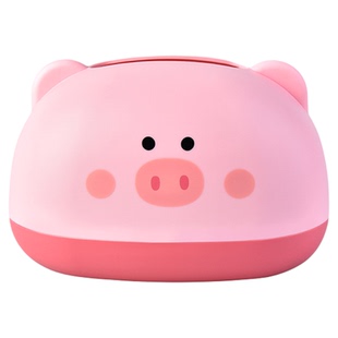 可爱小猪小熊纸巾盒桌面抽纸盒ins风卡通创意防水卷纸抽纸收纳盒