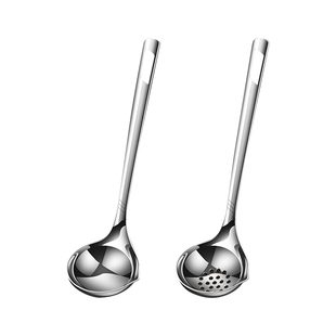 食品级316不锈钢汤勺大号盛汤加深勺子长柄火锅专用漏勺家用厨房