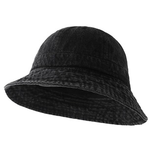 SEVENNOTES韩版牛仔水洗圆顶渔夫帽学生情侣四季简约显脸小盆帽潮