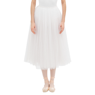 REPETTO丽派朵 女士黑色白色SKIRT弹力三层薄纱中长半身舞蹈纱裙