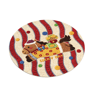 小马蒂奇马年新年餐厅氛围感杯垫装饰吸水防滑防烫耐高温隔热垫子