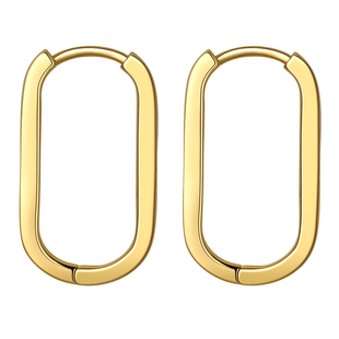 925纯银金色耳环女高级感方形耳饰几何耳圈秋冬独特小众气质耳扣