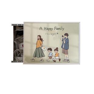 定制一家人推拉超薄弱电箱装饰画盖板信息箱wifi信号箱洞口遮挡画