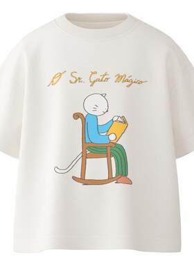 【魔法猫联名】papa爬爬夏季新品亲子装一家三口短袖T恤胜利棉