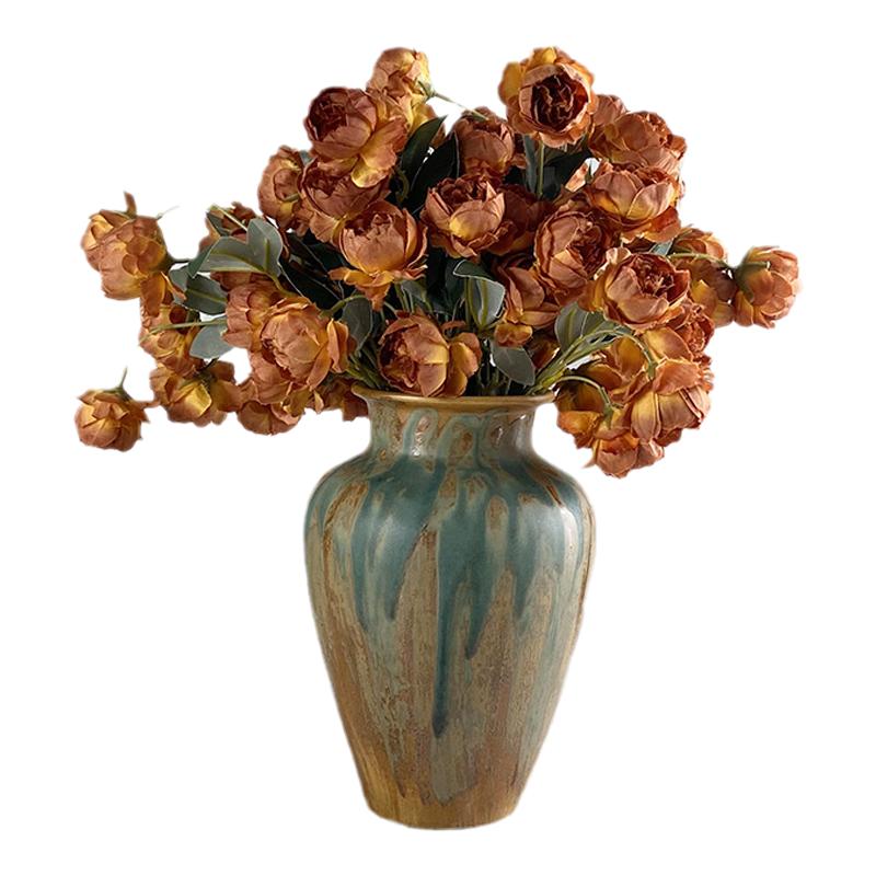 景德镇陶瓷花瓶手工油画风花器中花瓶