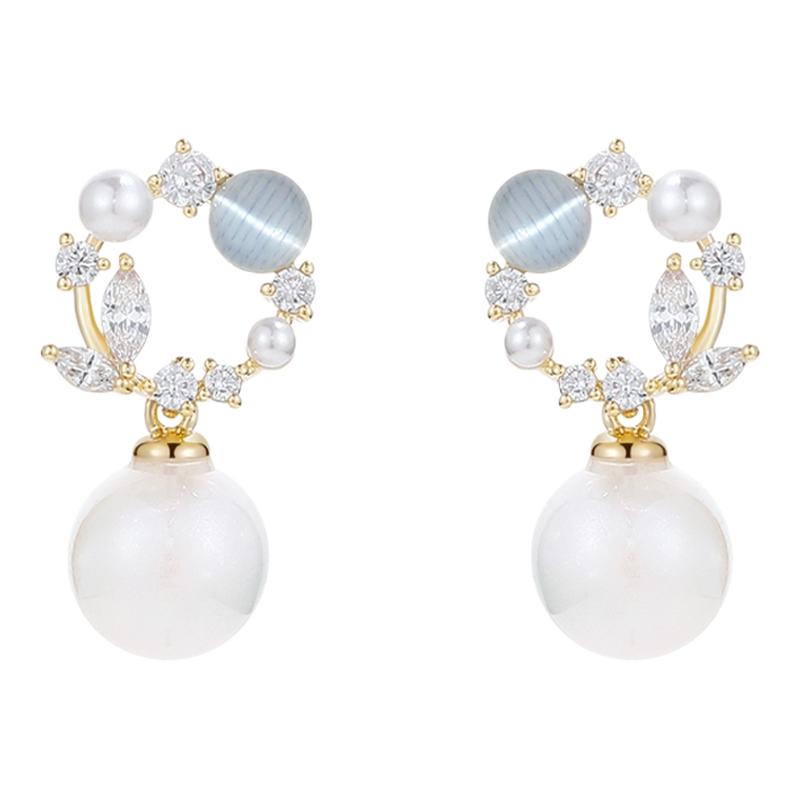 DODOGOGO猫眼石珍珠耳环女2025新款轻奢高级感无耳洞耳夹耳饰耳钉